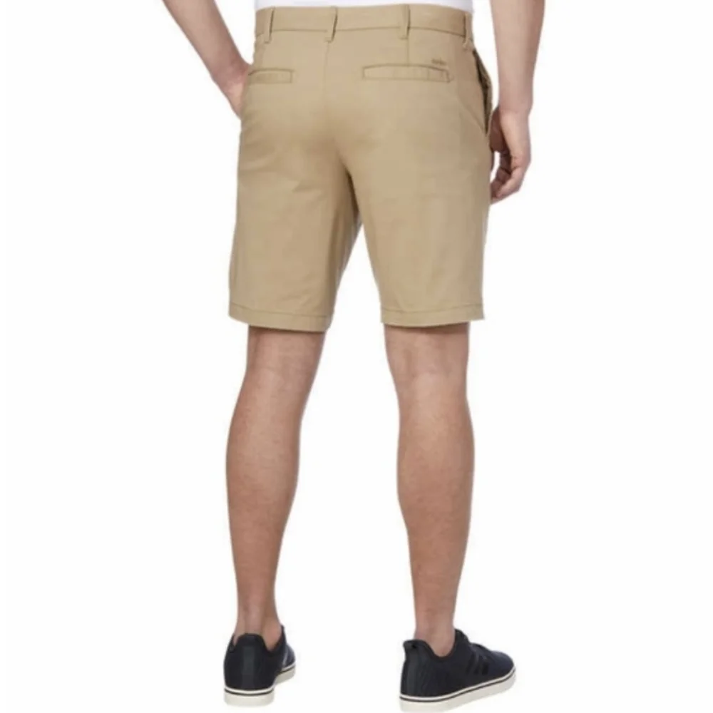 NWT IZOD Men's Stretch Short Relaxed-Flat Front Khaki Casual Size 38